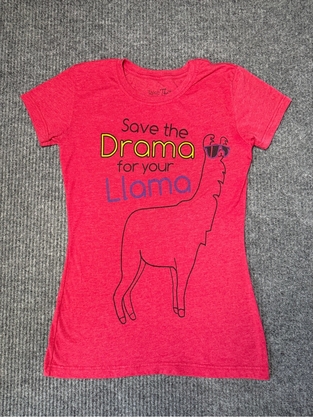 Y2k Pink 'Save the Drama for Your Llama' Graphic Tee